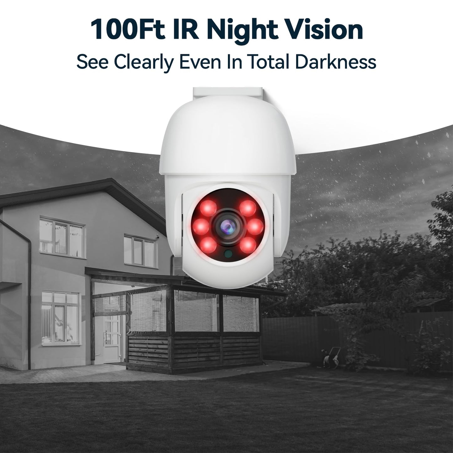 VORGUT Wired Security Camera System Outdoor, 4pcs Pan/Tilt CCTV Cameras and 4CH 5MP Lite AHD TVI DVR (500GB HDD), 360° View Surveillance DVR Kit, Motion Detection, 24/7 Recording, Remote Access
