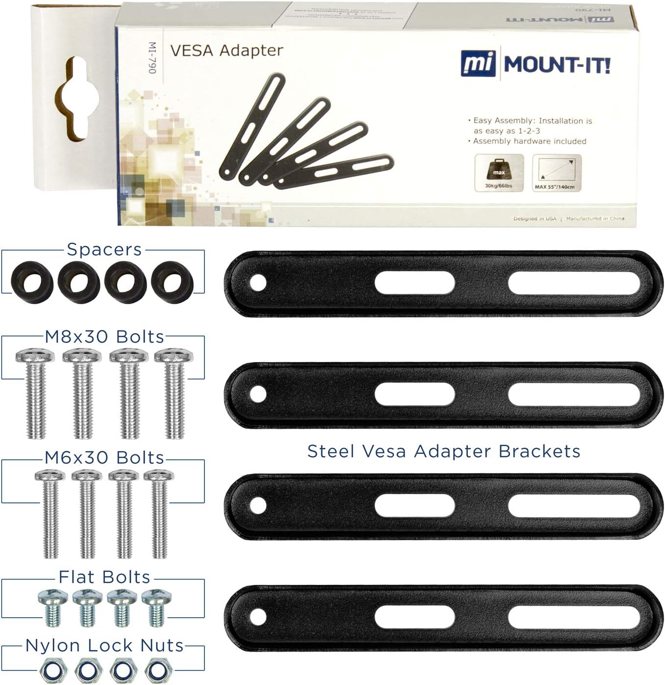 Mount-It! 200x200 mm 400x200 400x400 mm 32 Inch 55 Inch VESA Mount Adapter Kit | TV Wall Mount Bracket Adapter Converts