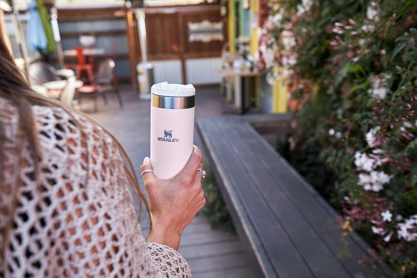 Stanley AeroLight Transit Bottle 16 oz - Lightweight Insulated Stainless Steel | Leak-Resistant Travel Mug | Rose Quartz