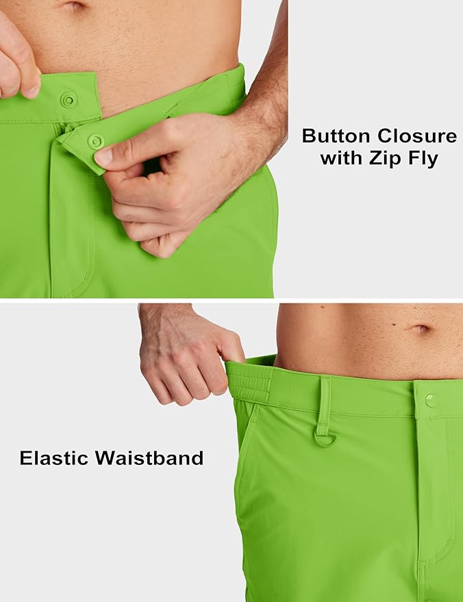MAGCOMSEN Men's Hiking Cargo Shorts Quick Dry Lightweight 9" Golf Shorts Summer Casual Work Outdoor with 5 Zipper Pockets