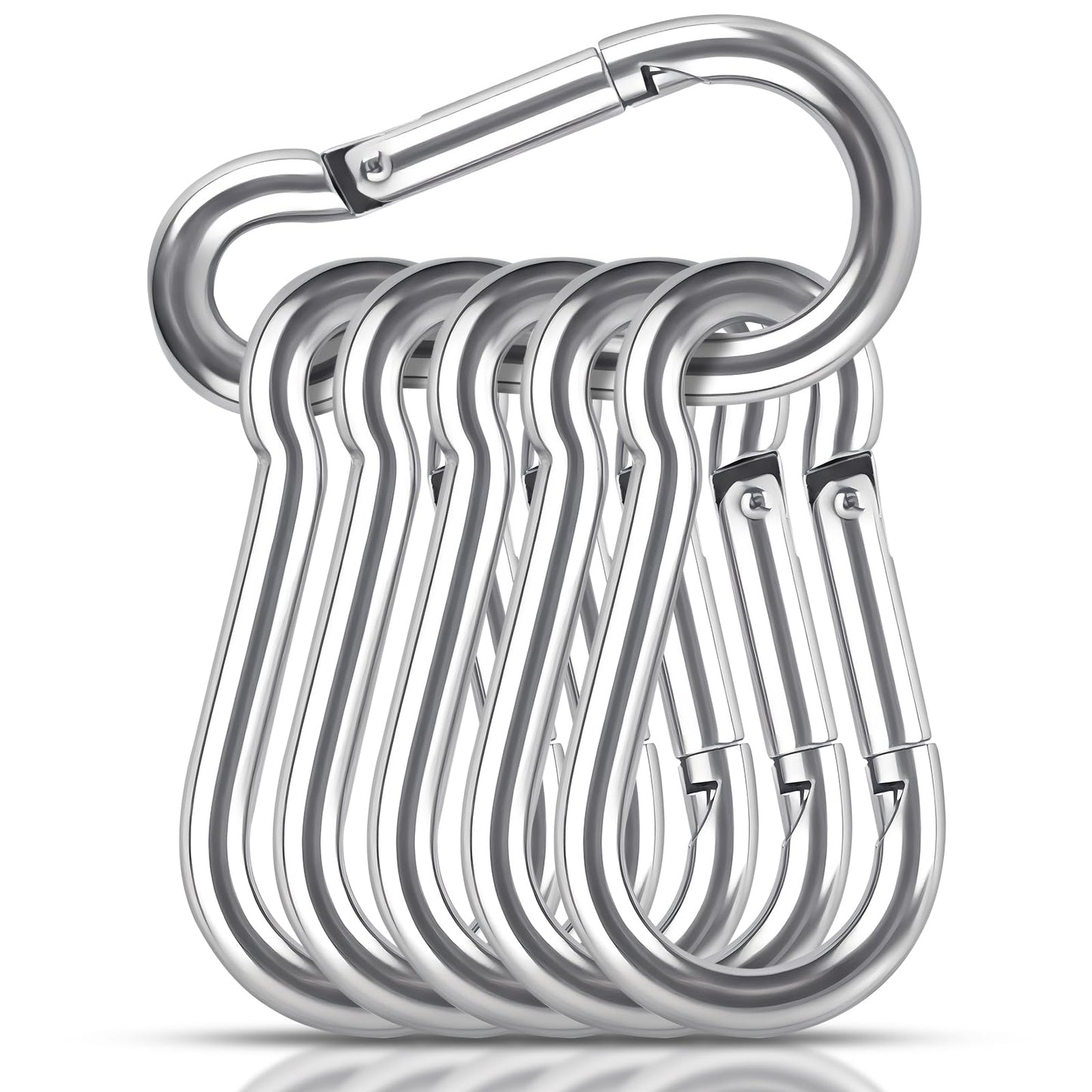 KATUMO M7 Heavy Duty Snap Hooks, 2.75 inch Carabiner Clip Quick Link, 418LBS Holding Capacity Stainless Steel Spring Clips for Hanging Hammock Climbing Hiking Traveling Camping Indoor & Outdoor