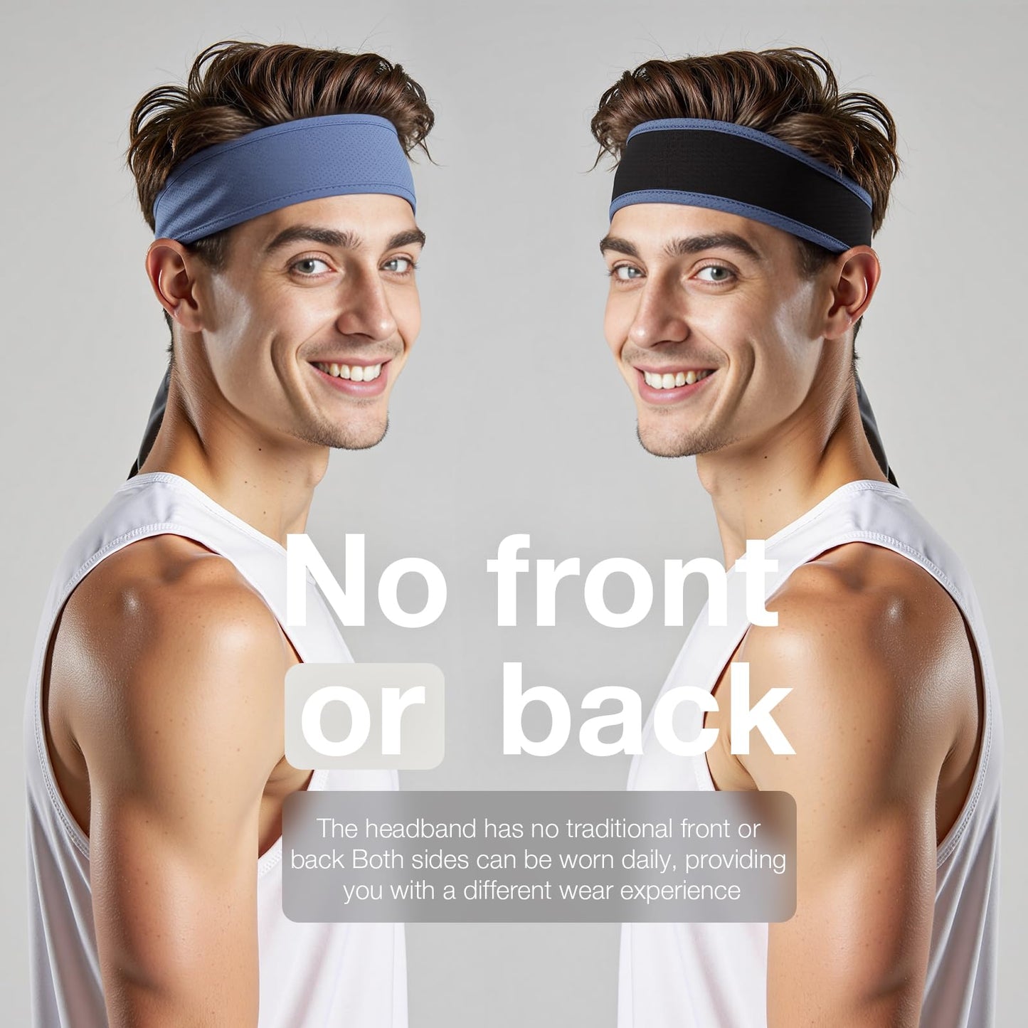 Braylin Men's Headband, 3-Pack Men's Sweatband, Sports Headband for Running, Cycling, Basketball, Fitness Workout, Unisex Headbands