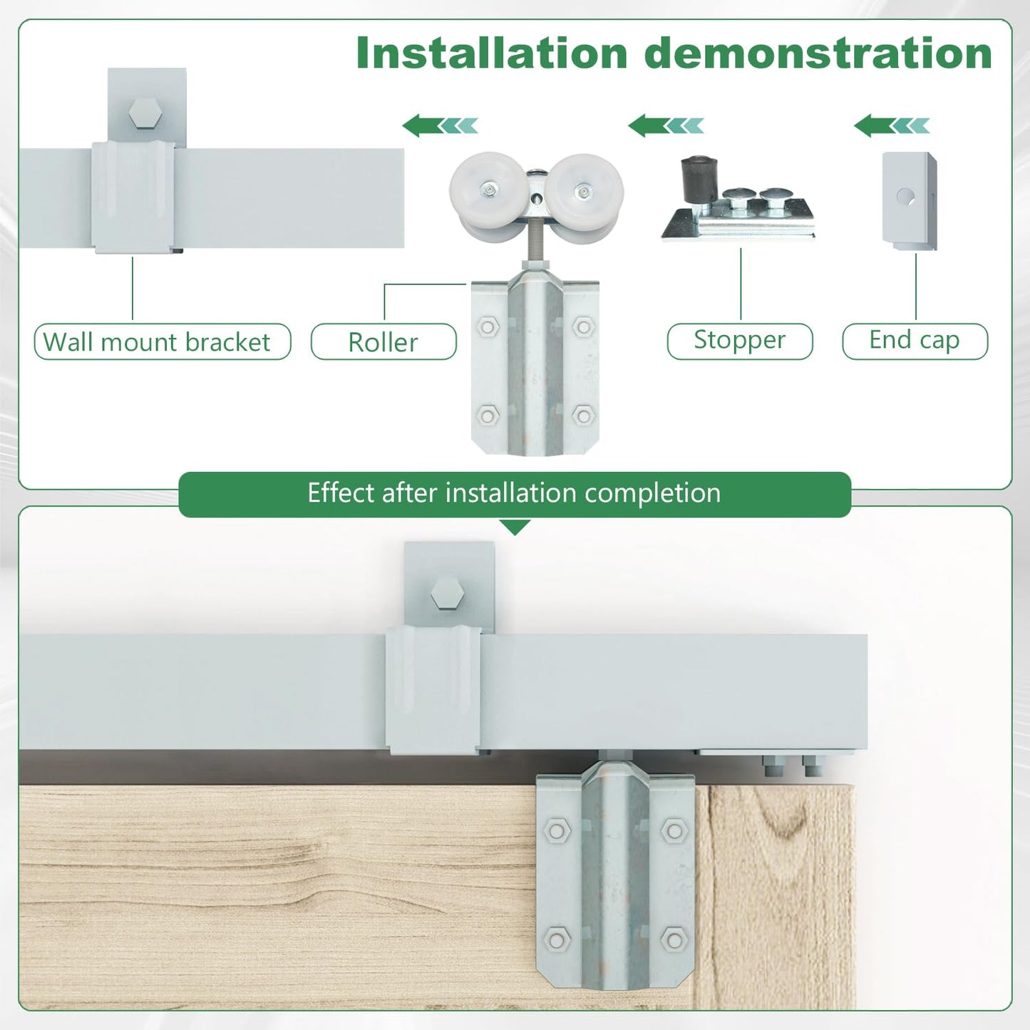 DIYHD 13FT Galvanized Steel Exterior Double Sliding Barn Door Hardware,Heavy Duty Wall Mount Box Track Kit for Outdoor Use,MAX Load 330lbs,Kit to Hang 2 Doors(Fit 39" X 2 Door)