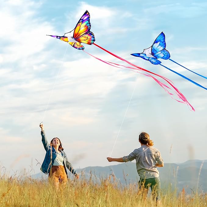 Xida Butterfly Kite for Kids & Adults, Easy to Fly, Ages 4-8, Large Kite with 300ft Handle, Perfect for Beach Trips