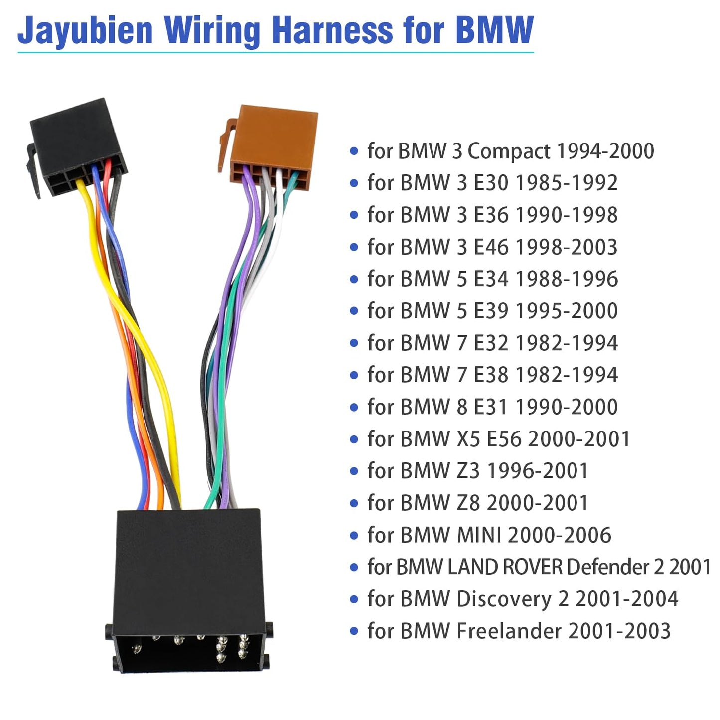 3 5 7 E30 E36 E46 E34 E39 Z3 Z8 Radio Harness for BMW Stereo Wiring Harness Compatible with BMW Car Antenna Wire