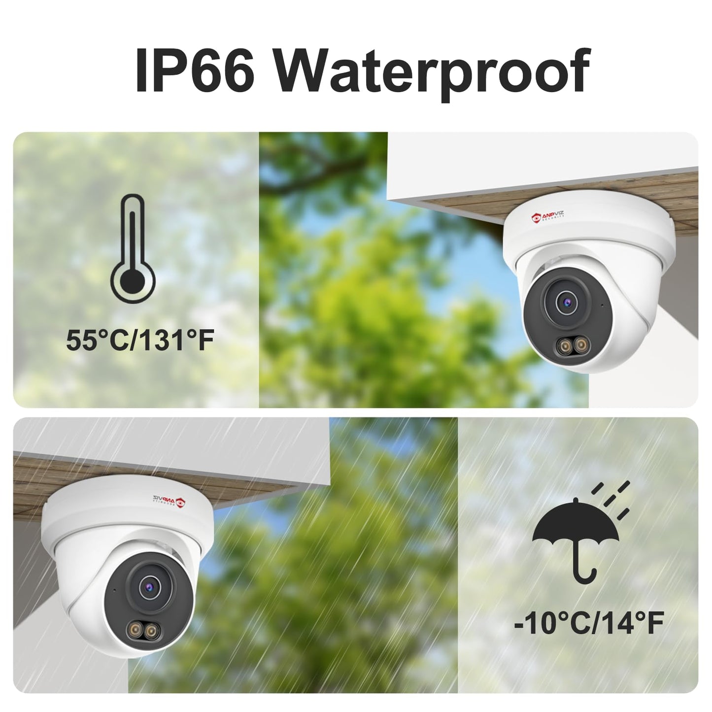 Anpviz 16CH PoE Security Camera System, 8PCS 5MP Wired IP TurretCameras Outdoor, Night Vision, Built in Mic, 12MP PoE NVR with 4TB HDD for 24/7 Recording, CCTV for Businesses Home, NDAA (U Series)