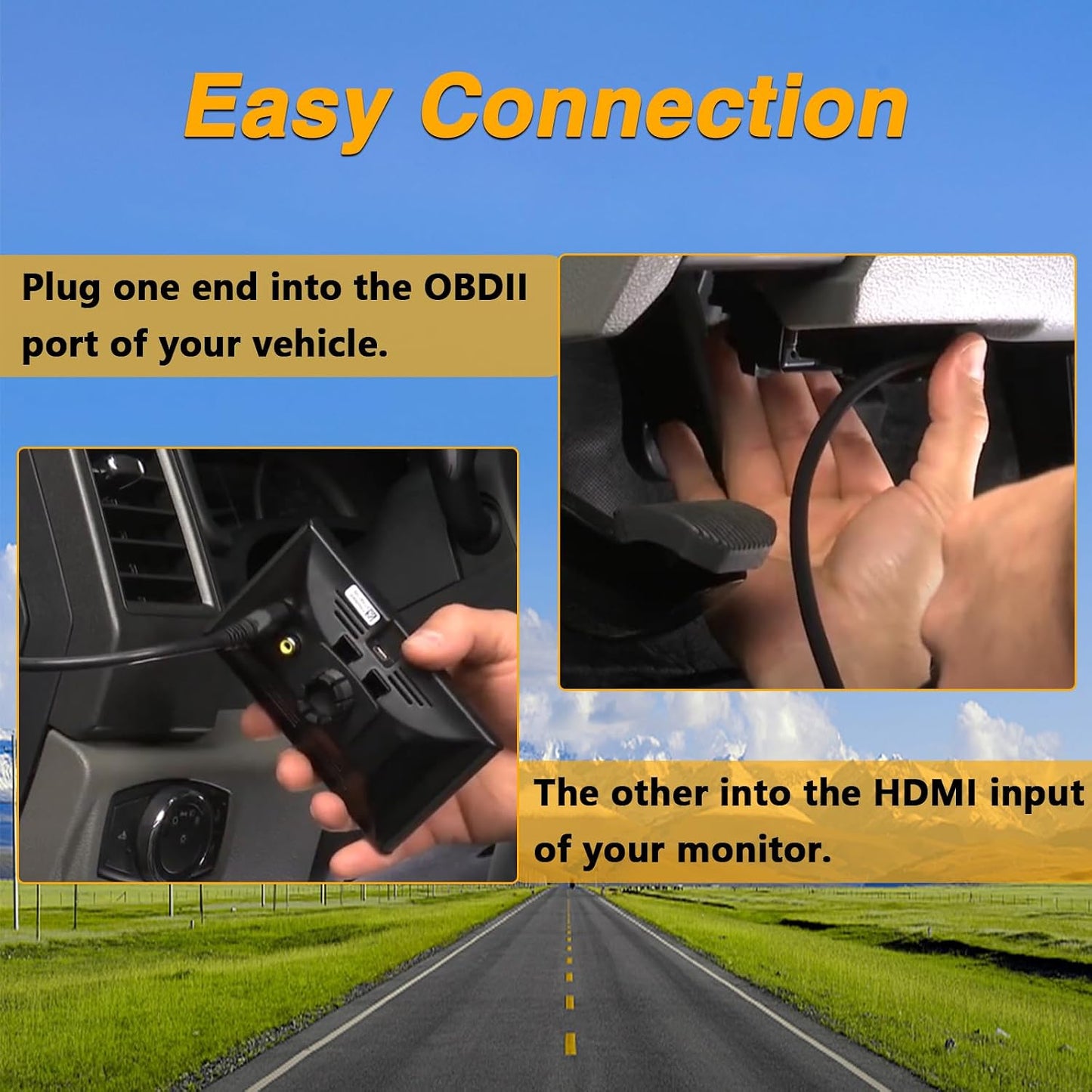 CS2 CTS2 CTS3 H00008000 OBDII to HDMI Interface Cable Monitor Cable Plug Compatible with Edge Replace#: