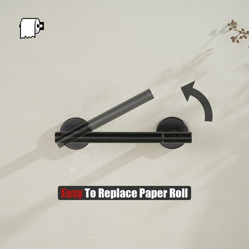 JQK Bronze Toilet Paper Holder - Wall-Mounted Double Post Design | 304 Stainless Steel for Mega Rolls, Oil Rubbed Bronze