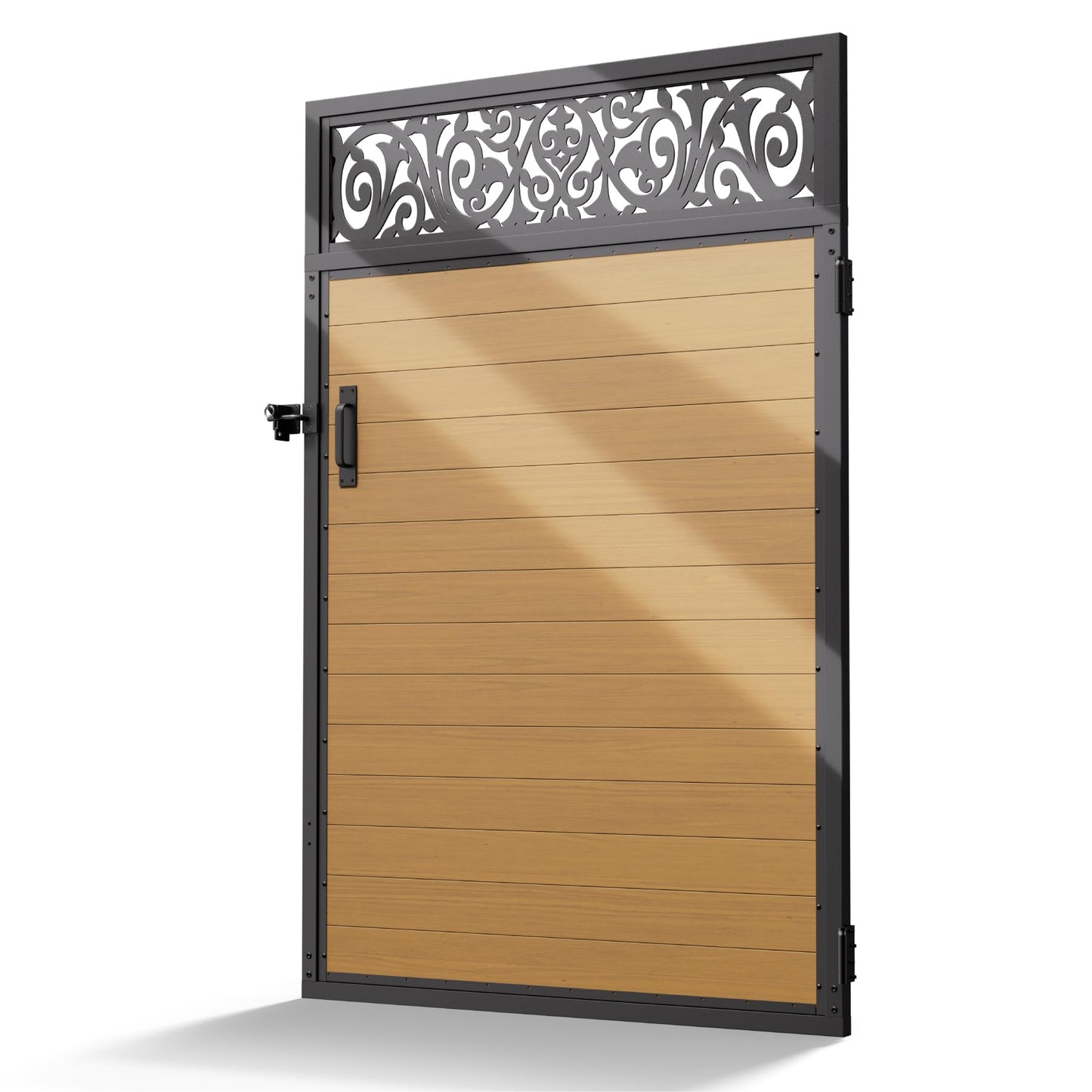 Uphode 4x6 FT(46.8" x 70.8") 201 Stainless Steel Fence Gate Kit Heavy Duty, Anti Sag Metal Fence Gate Frame Kit with Board, Morden Garden Gate Hardware Kit Outdoor (Left/Right Free-Installation)