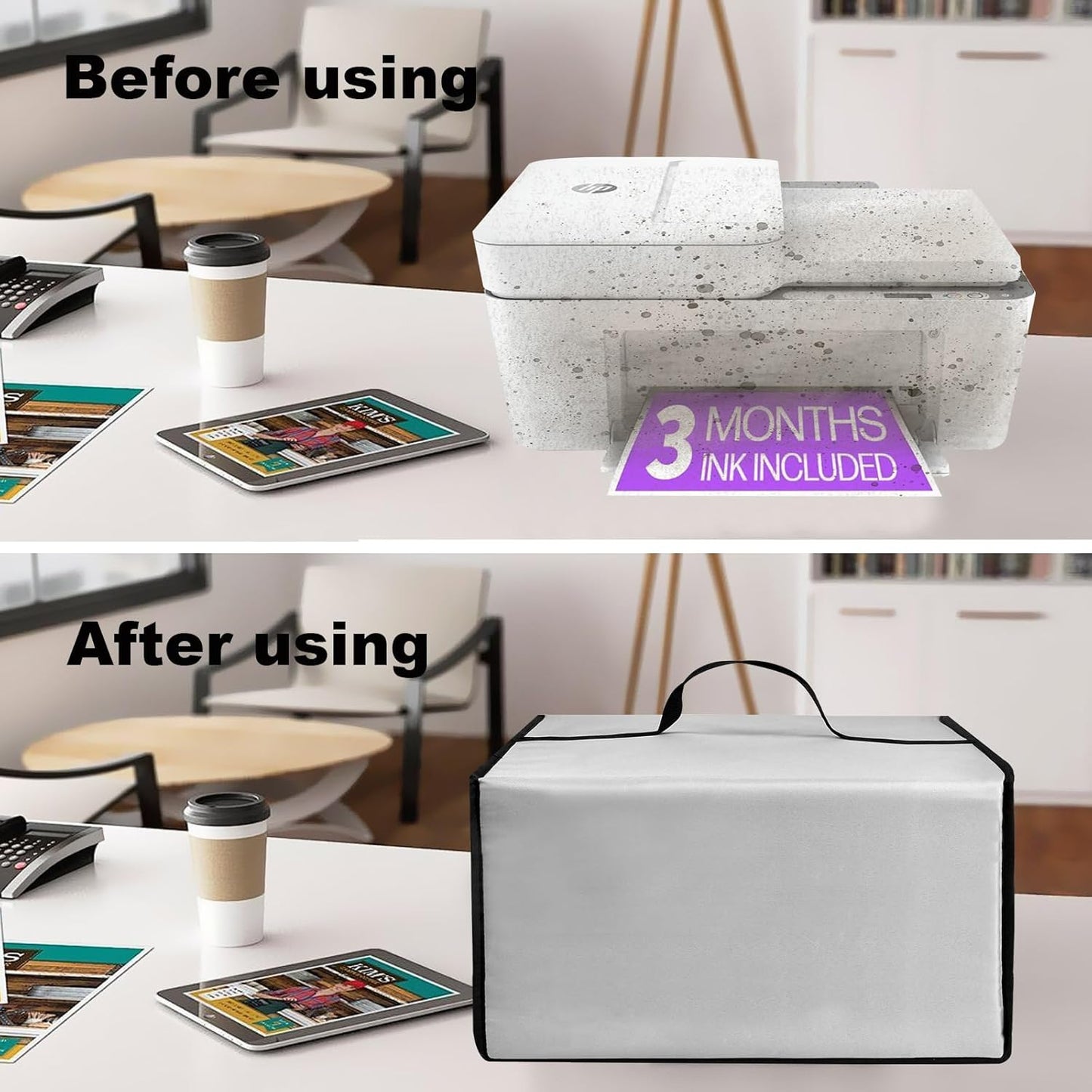 4227e/4255e/4155e Waterproof Dust Cover Printer Cover Heavy Duty Nylon Case for HP DeskJet DeskJet Wireless All-in-One