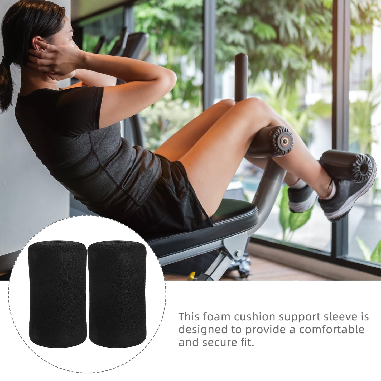 Mipcase 4Pcs Foam Roller Replacement Covers for Gym Exercise Equipment Pads Cushion Support Sleeves for Ab Training Leg Extension Home Workout