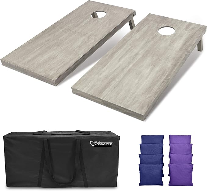 GoSports 4 ft x 2 ft Regulation Size Wooden Cornhole Boards Set - Includes Carrying Case and Bean Bags (Choose Your Colors) Over 100 Color Combinations