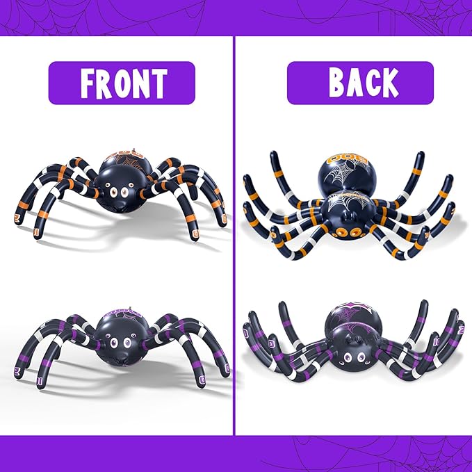 Garma Inflatable Spider Ring Toss Game for Kids' Halloween Party & Outdoor Fun