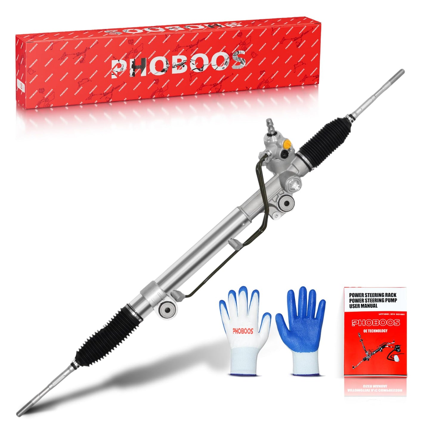 PHOBOOS Hydraulic Power Steering Rack and Pinion Assembly Compatible with Toyota Tacoma 2005-2021 2.7L/3.5L/4.0L, New Unit, Leak Resistance, Direct Fit, Ref. 26-2629,【Rack Length: 49.75 inch】
