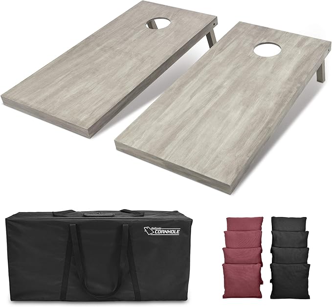 GoSports 4 ft x 2 ft Regulation Size Wooden Cornhole Boards Set - Includes Carrying Case and Bean Bags (Choose Your Colors) Over 100 Color Combinations
