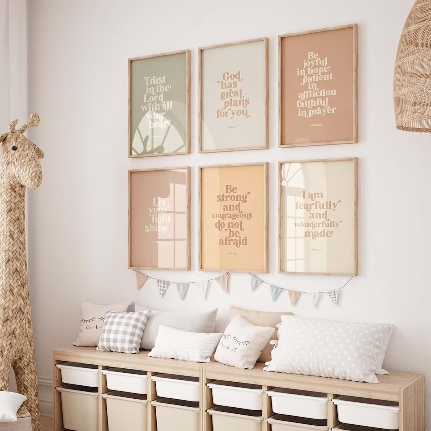 Regine Switzerland Bible Verse Wall Art - Inspirational Christian Canvas Prints | 8x10 Inch Unframed Set of 6