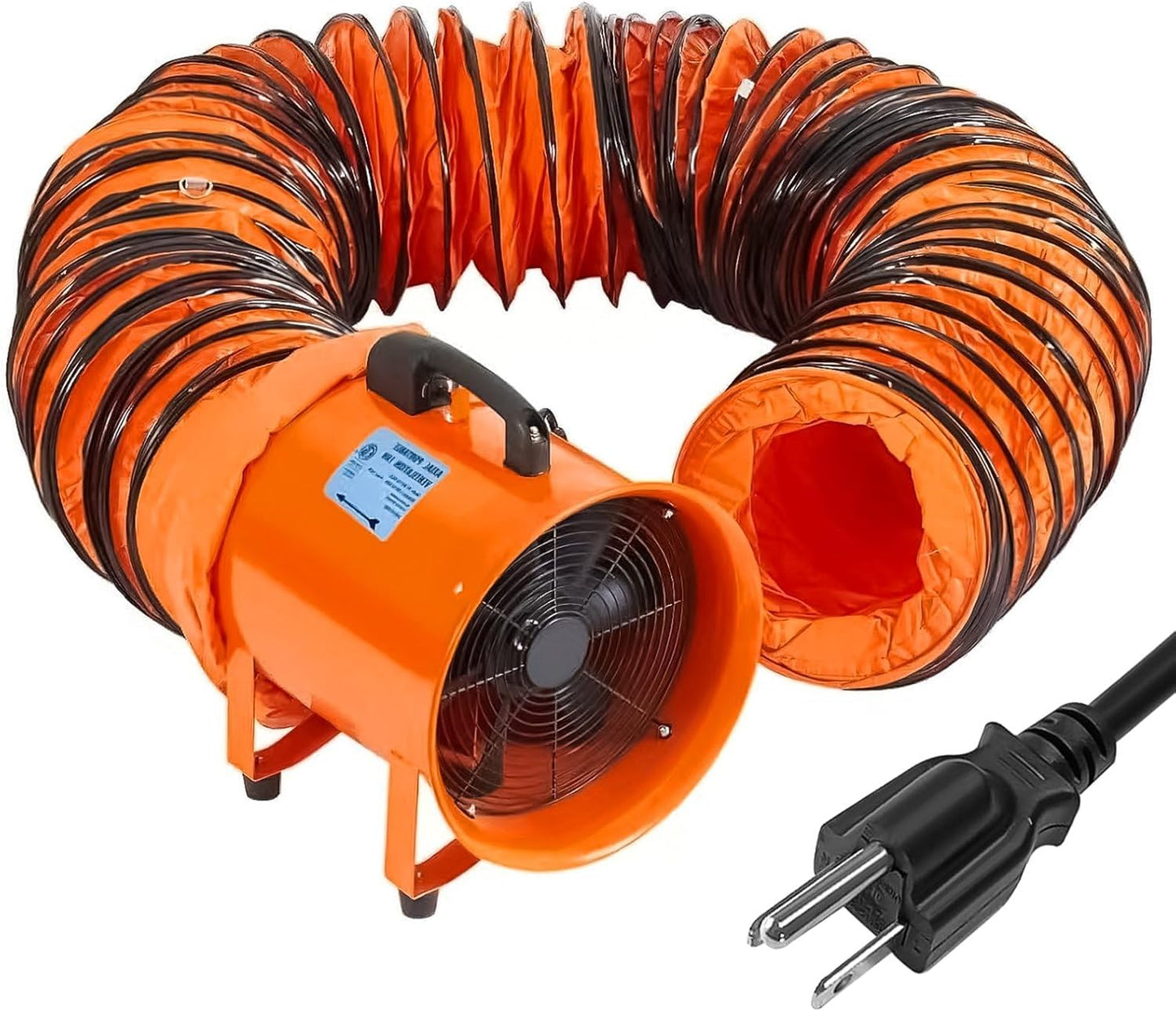 ExploreHorizon 12-Inch Heavy Duty Portable Exhaust Fan - 3500 CFM High Velocity Blower, Utility Blower Exhaust Fan with 16ft Vinyl Hose - Ideal for Crawl Spaces, Attics, Basements, Workshops, Garage