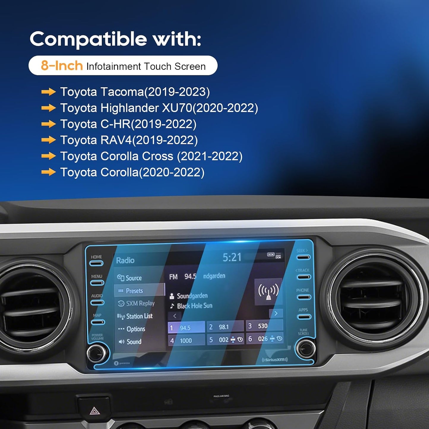 2019-2021 2019-2022 2023 RAV4 8-Inch 2019-2023 RAV4 (8-Inch) LFOTPP Corolla Cross Car Navigation Screen Protector