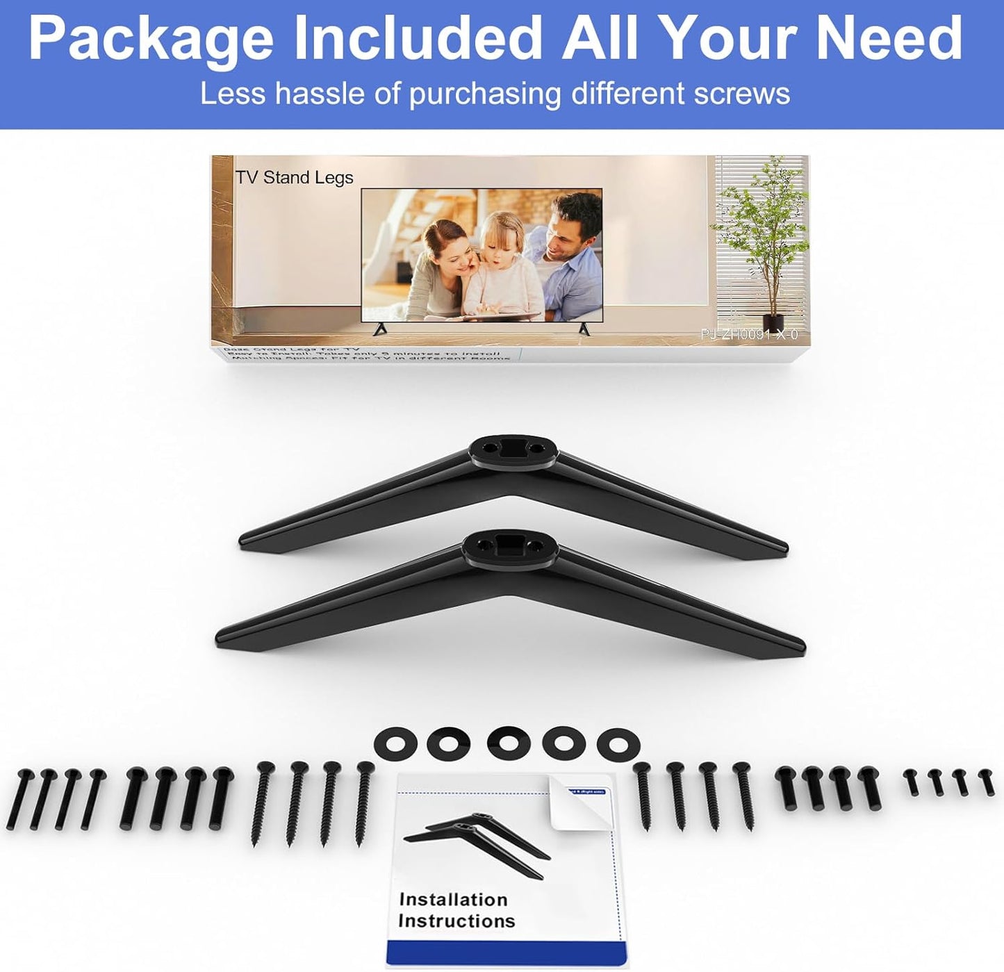 Maozhren 300/400 450 24 32 43 50 55 58 65 TV Stand for Element Roku TV Legs, for Element / Series, TV Stand Legs