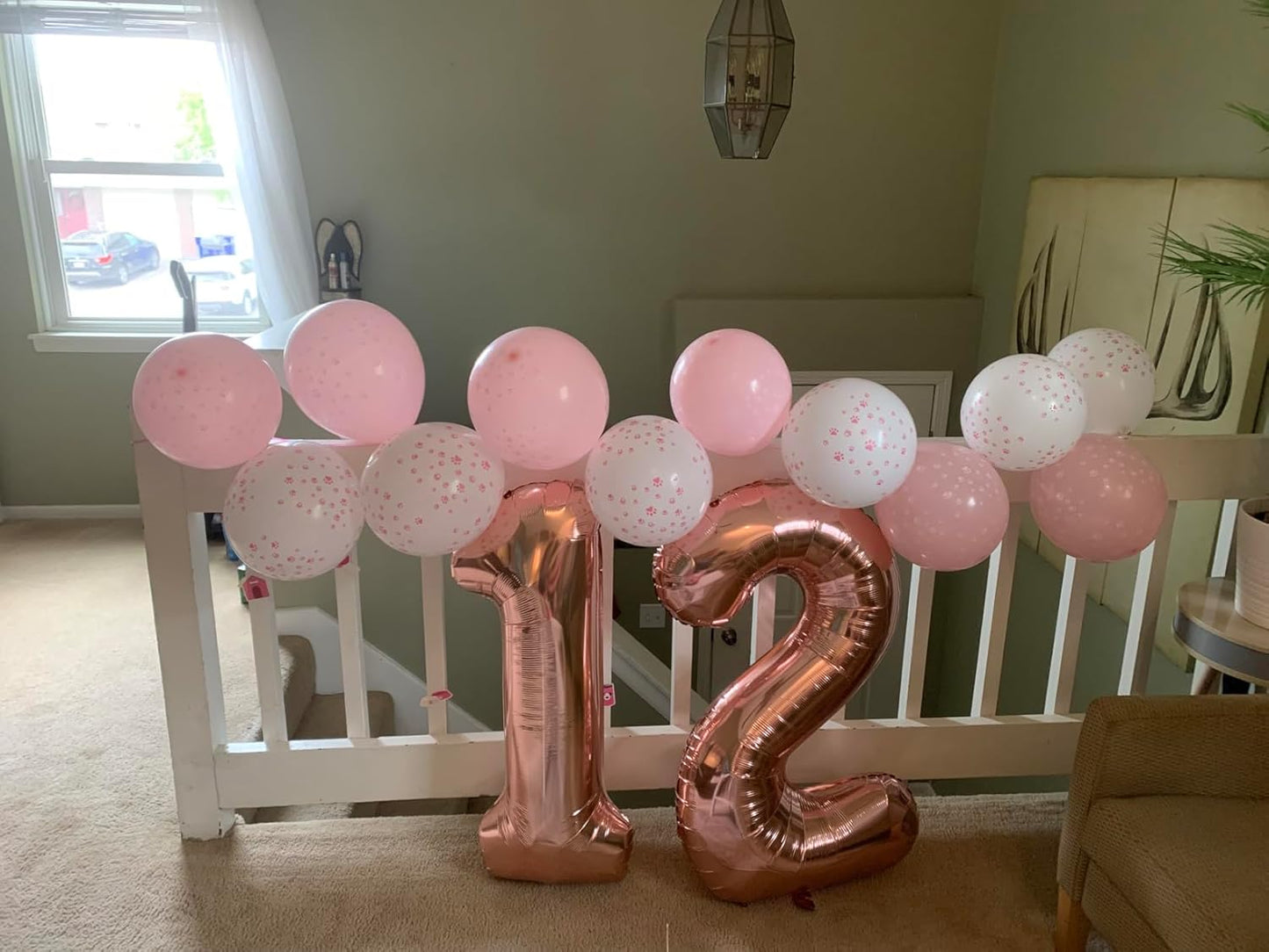 Rose Gold 12 Number Balloons - 40 Inch Birthday Decorations for Boys & Girls | Perfect for Engagements & Anniversaries