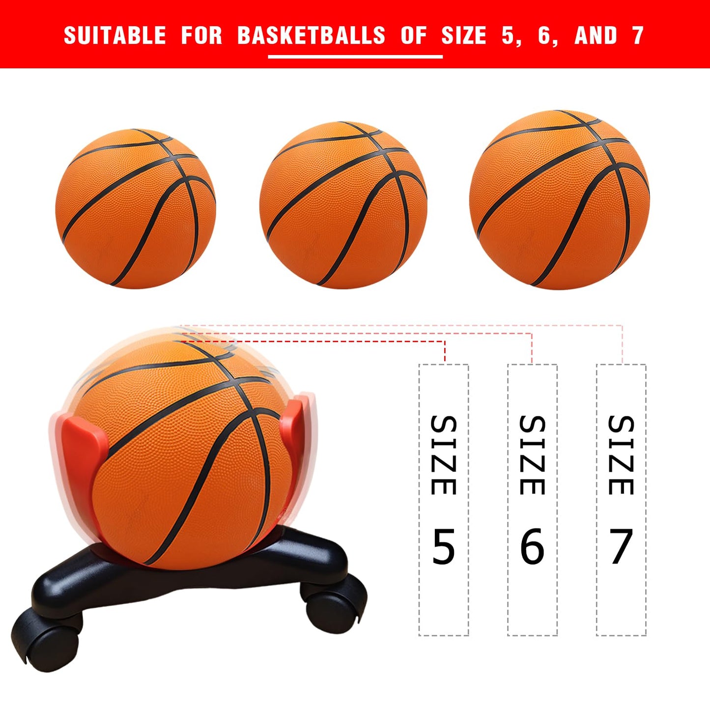 bibahala Sideways Low-Center Dribbling Sliding Clamps Basketball Training Equipment Improve Skills Agility Coordination Training Kit Suitable for Basketballs of Size 5, 6, and 7