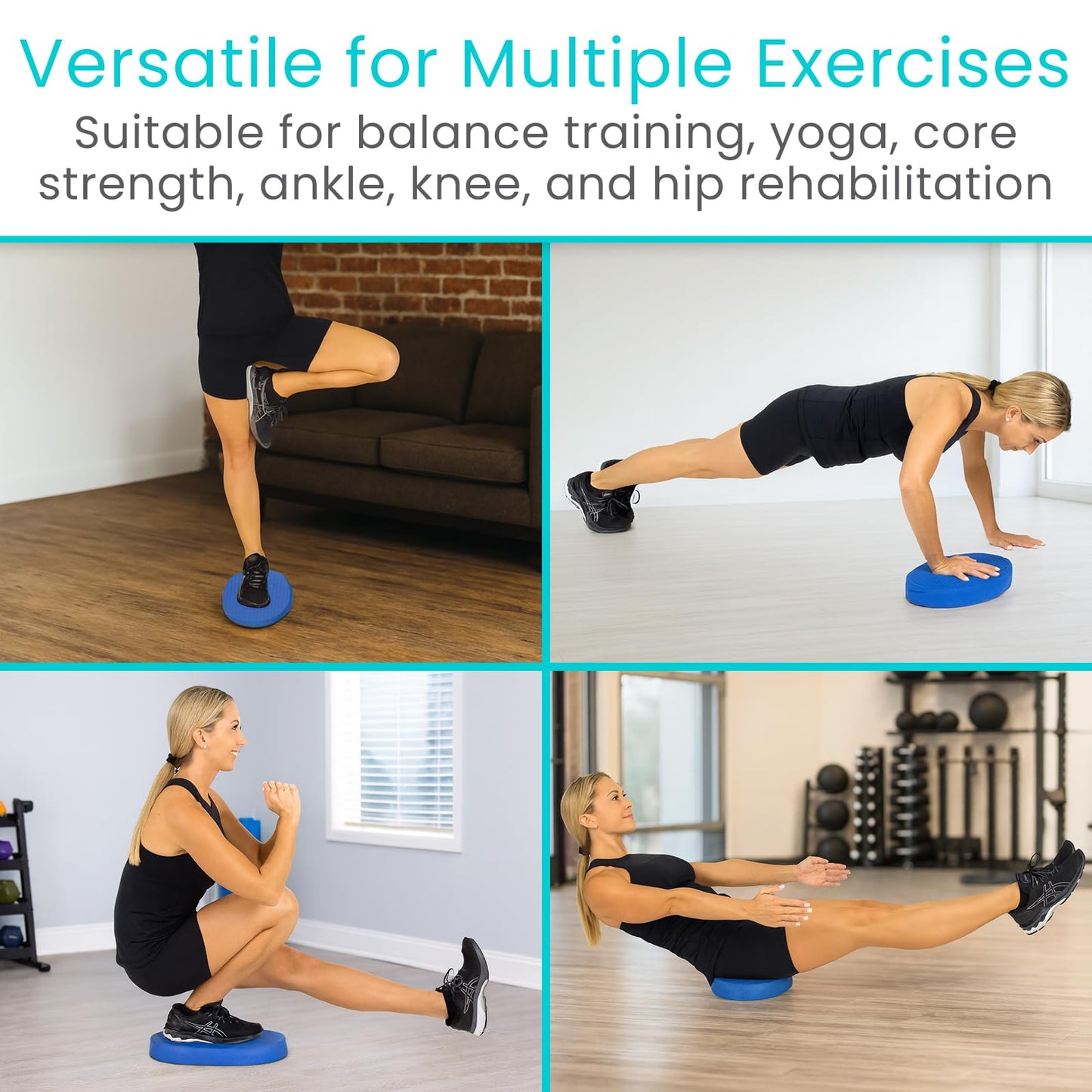 Vive Oval Balance Pad - Wobble Cushion for Physical Therapy and Rehabilitation Equipment - Soft Stability Trainer Foam for Workouts, Yoga, Core Strength and Pilates - Device for Women, Men and Kids