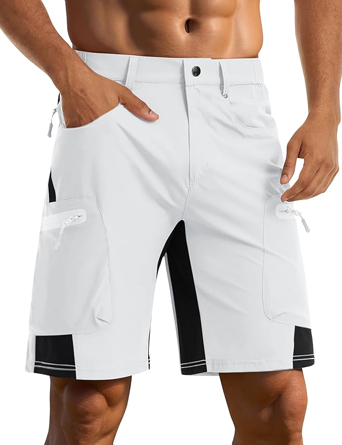 CRYSULLY Men's Hiking Cargo Shorts Outdoor Summer Lightweight Quick Dry Casual Shorts with 5 Pocket
