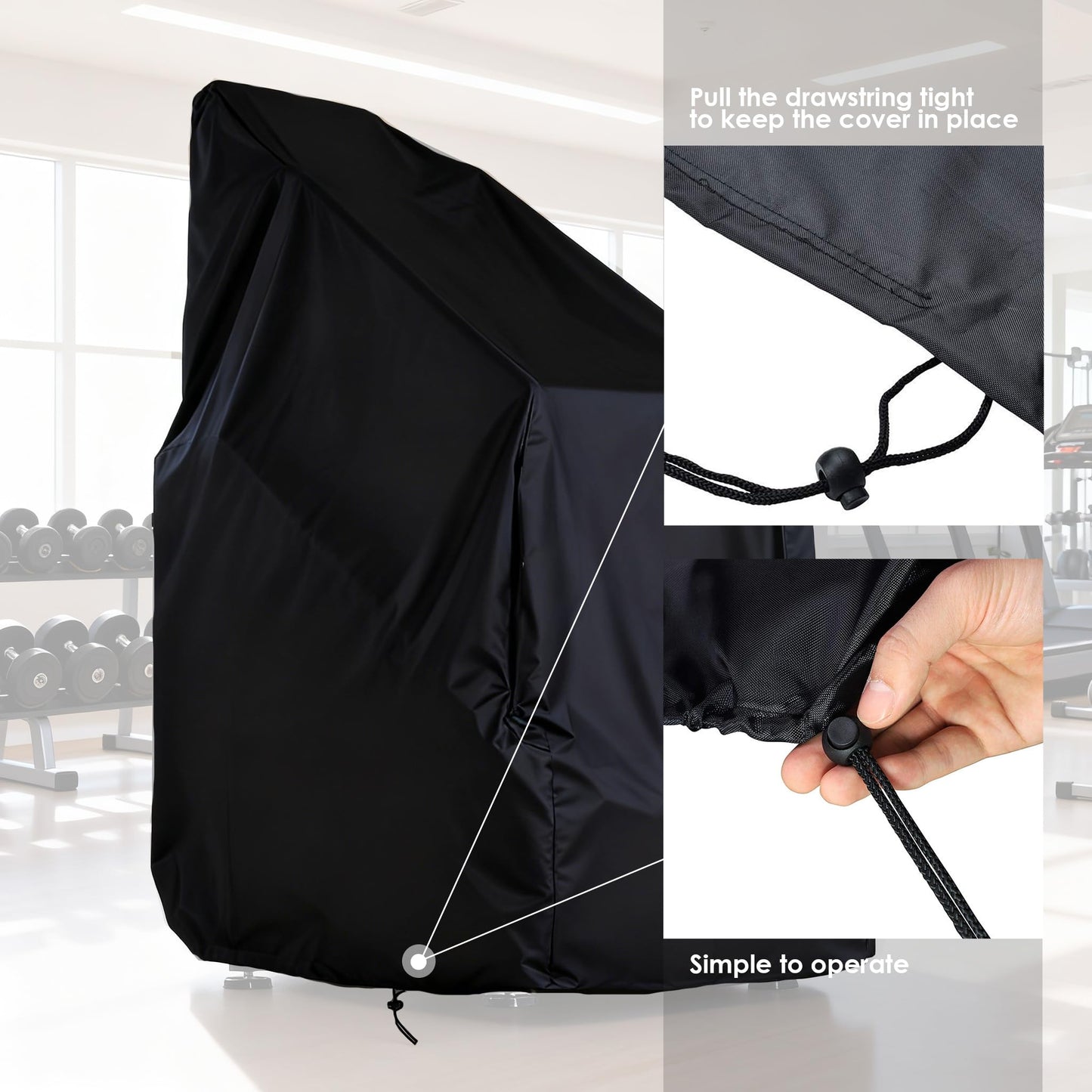 COOSOO Stair Stepper Machine Cover Waterproof Oxford Fabric Commercial Grade Stair Climber Covers with Drawstring for Home Gym (Cover Only)