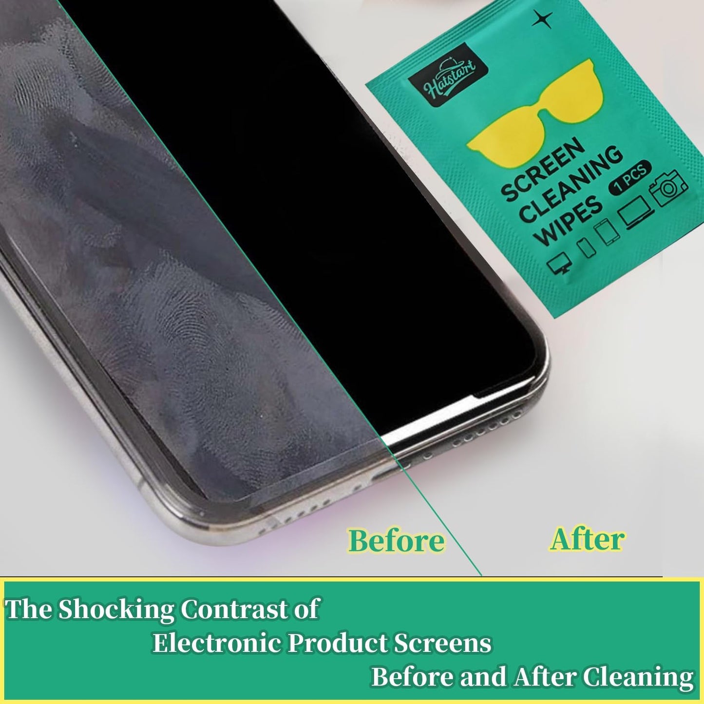 120 Count Screen Cleaner Lens Wipes for Electronics, Eyeglass Cleaning Wipe for Screens Individually Wrapped