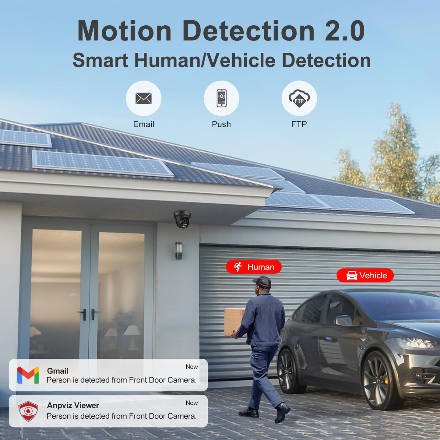 【Active Deterrent & 2-Way Audio】Anpviz 16CH PoE Security Camera System, 8X 5MP Wired IP Turret Cameras Outdoor Black, 12MP NVR with 4TB HDD, Human/Vehicle Detection, Plug&Play for Business (H Series)
