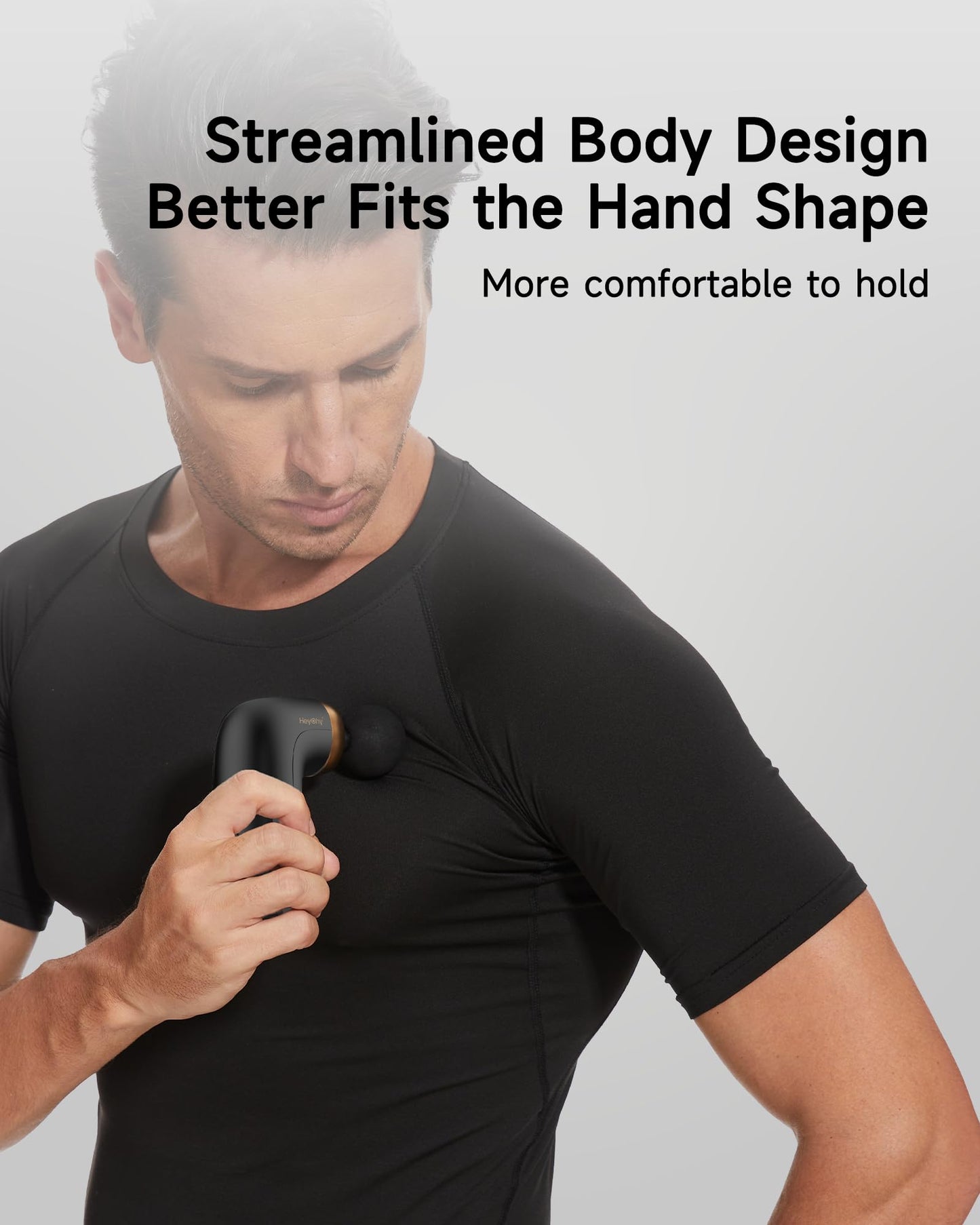 HEYCHY A1 Super Mini Massage Gun, Percussion Deep Tissues Muscle Massager, Travel Massage Gun, Compact Sports Massager, Portable Handheld Massager for Office, Home, Athletes(Black)
