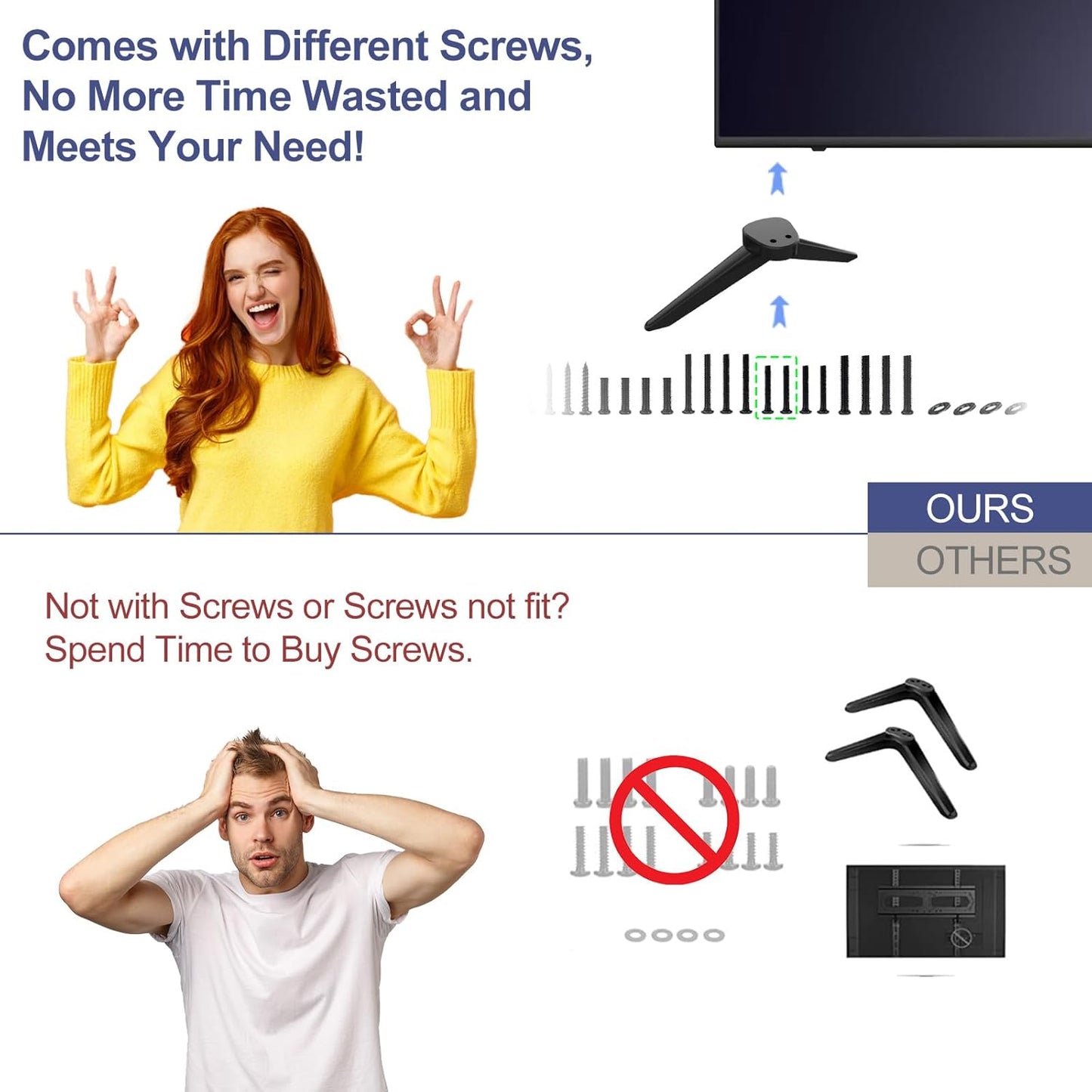 Yaotieci 32" 40" 43" 50" 55" 58" 60" 65" TV Mount Screws for Vizio TV Legs Screws, TV Stand Screw for Vizio TV