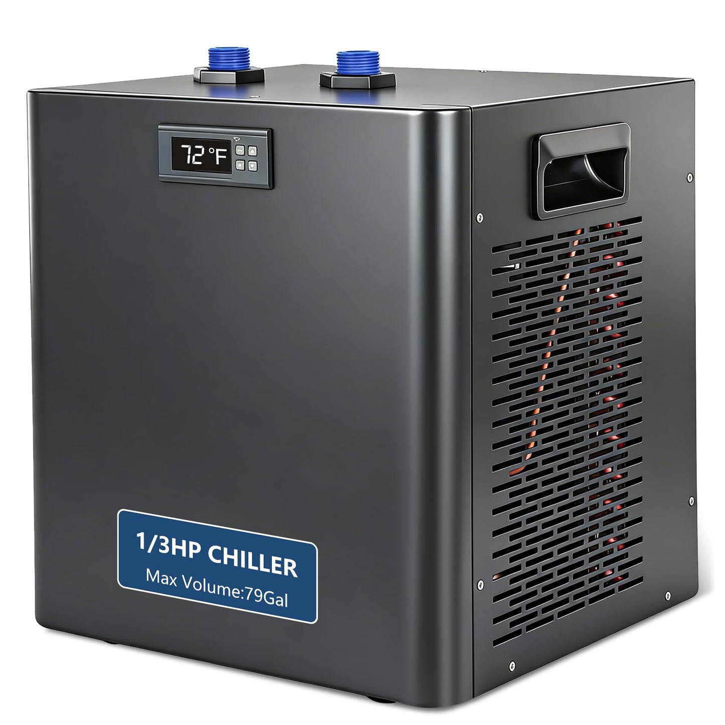 Togsher 1/3 HP Aquarium Chiller for 79 Gallon Tank, Ultra-Quiet Water Cooling System with Energy-Saving Mode, Reliable Temperature Control for Saltwater Freshwater Fish Tank, Reef Coral Axolotl