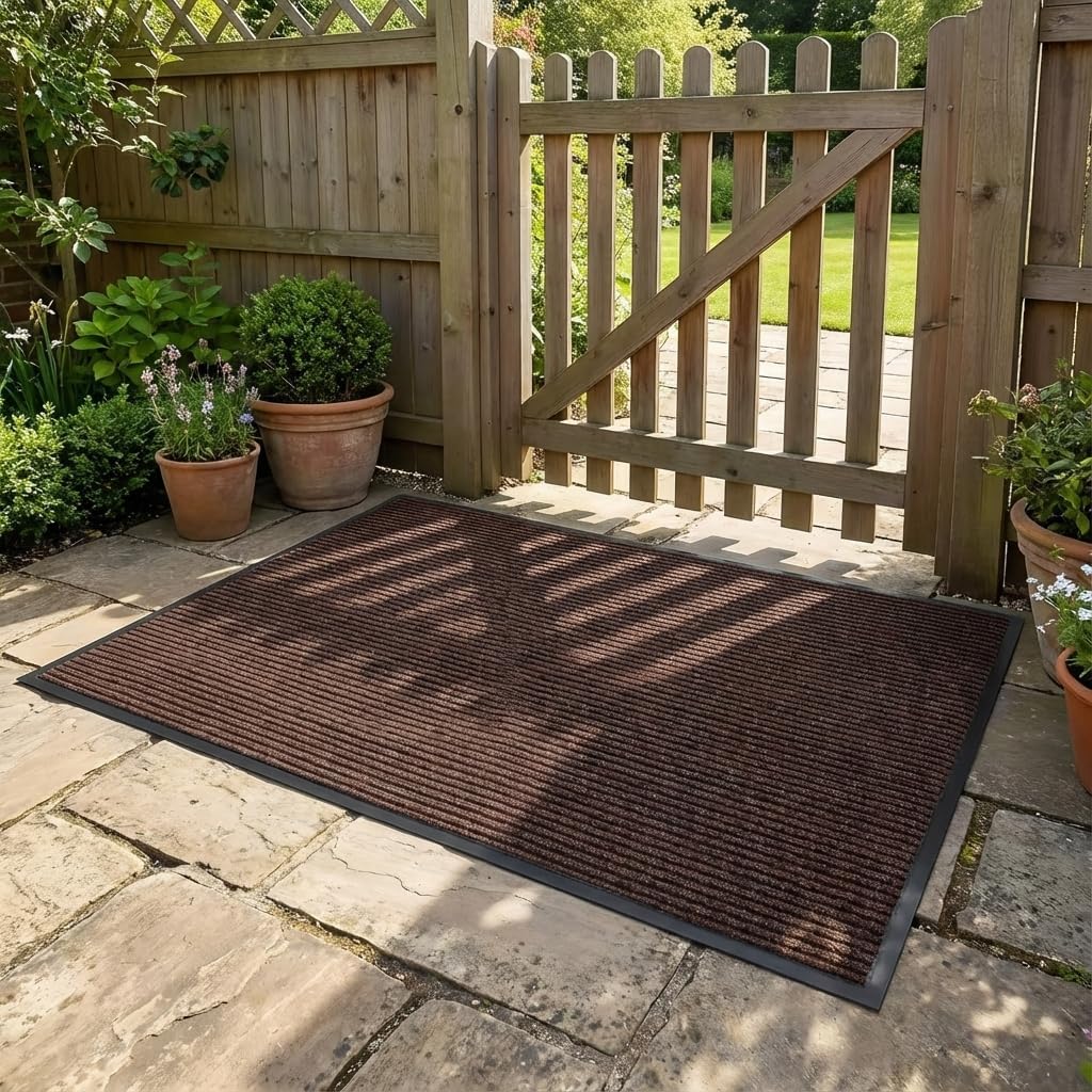 Traffic Guard | 3' X 4' Heavy-Duty Commercial Grade Door Mat - Non-Slip Rubber Backing, Brown