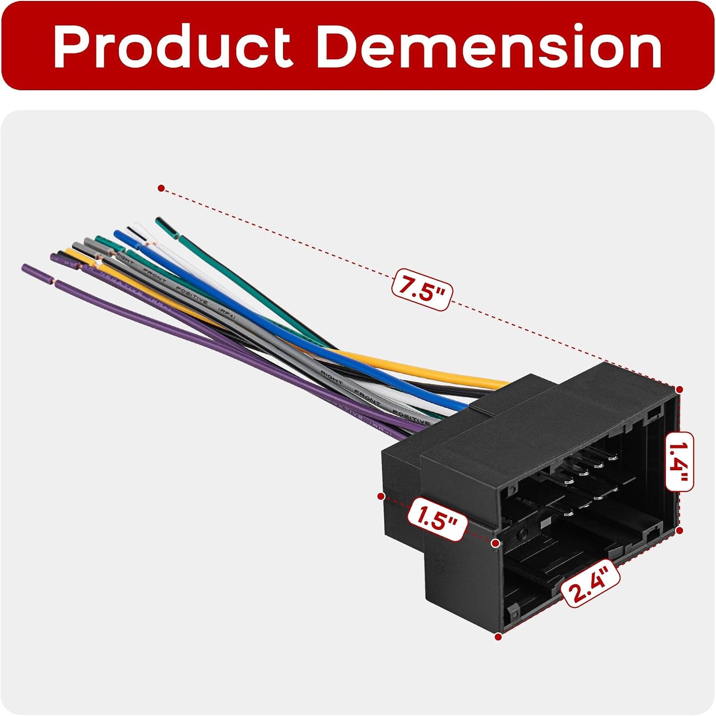 2013-Up RED WOLF Car Radio Wiring Harness Fit for Jeep Dodge Ram Chrysler Vehicles Install Aftermarket Stereo NAV