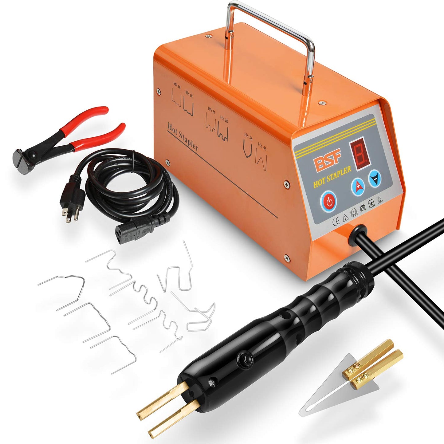 OIMERRY Plastic Welder Repair Machine Kit, 5-Level Adjustable Power, Bumper Plastic Repair Welding Hot Stapler Kit with Storage Tool Box, 110V