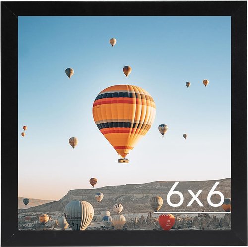 JCJMY 6x6 Picture Frame - Black Wall Hanging & Tabletop Display | Shatter Resistant Plexiglass