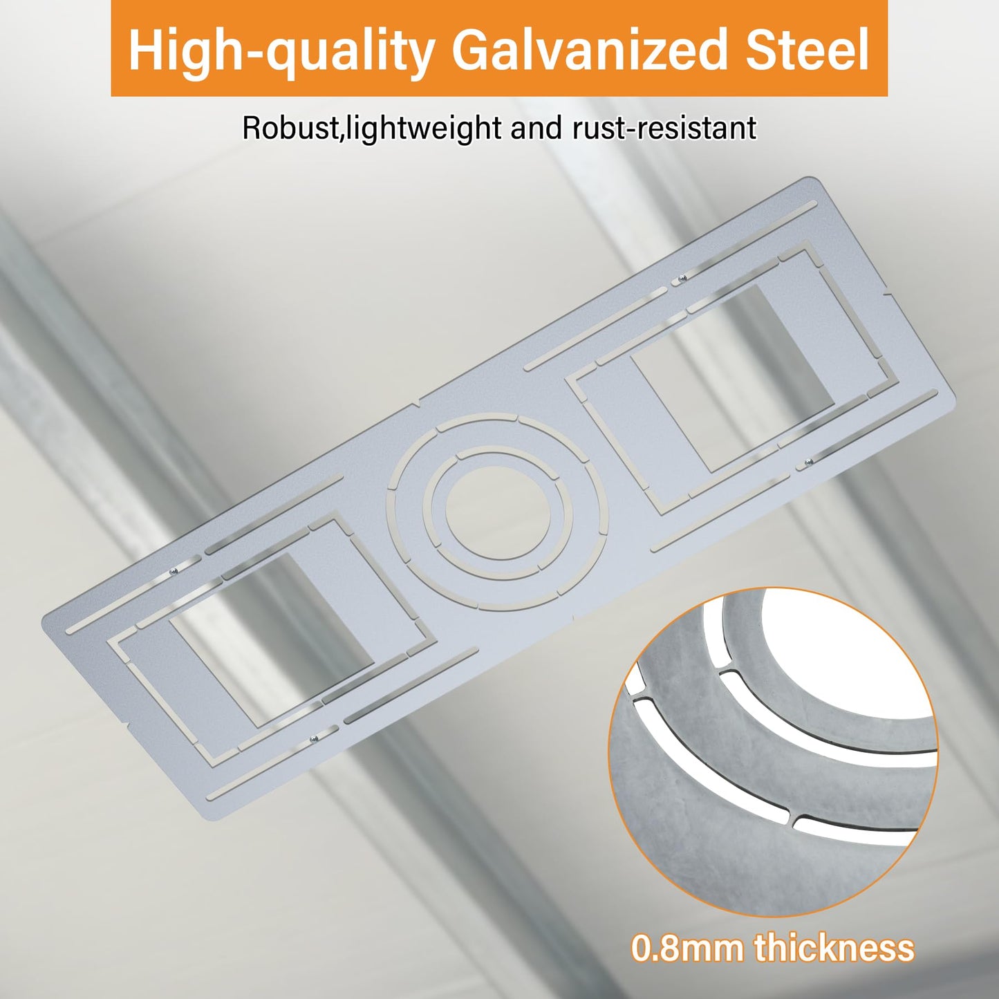 Neoaider 48 Pack New Construction Mounting Plate for 3/4/6 inch Recessed LED Light, Galvanized Steel Rough-in Wafer Light Bracket w/Symmetric Round Holes, LED Recessed Lighting Housing Plate