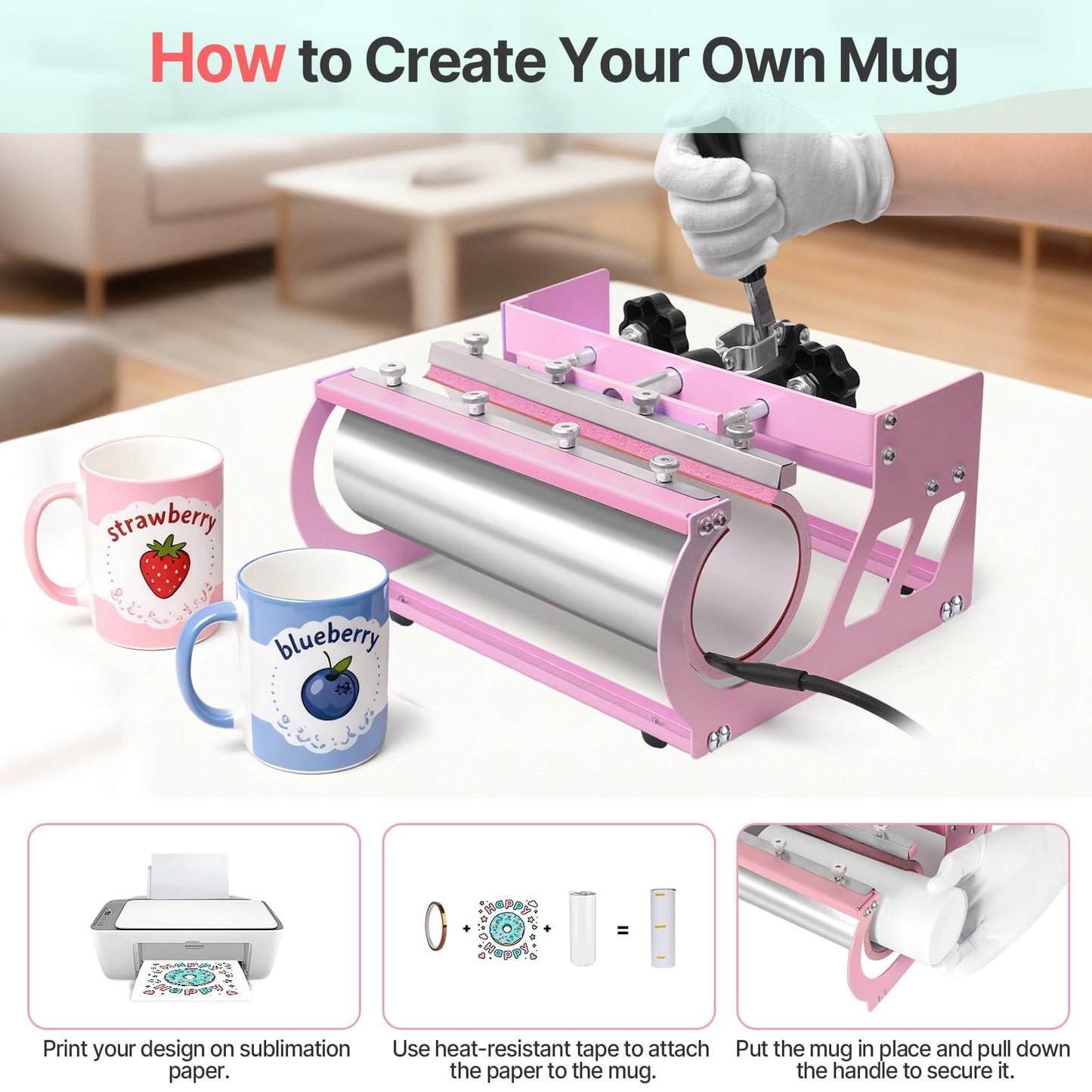 Slendor 5 in 1 Heat Press Machine 12x15 inch Sublimation Heat Press 360° Swing Away Heat Transfer Digital T-Shirt Pressing with 30OZ 20OZ Tumbler Press, Multifunction Combo for Hat Cap Plate