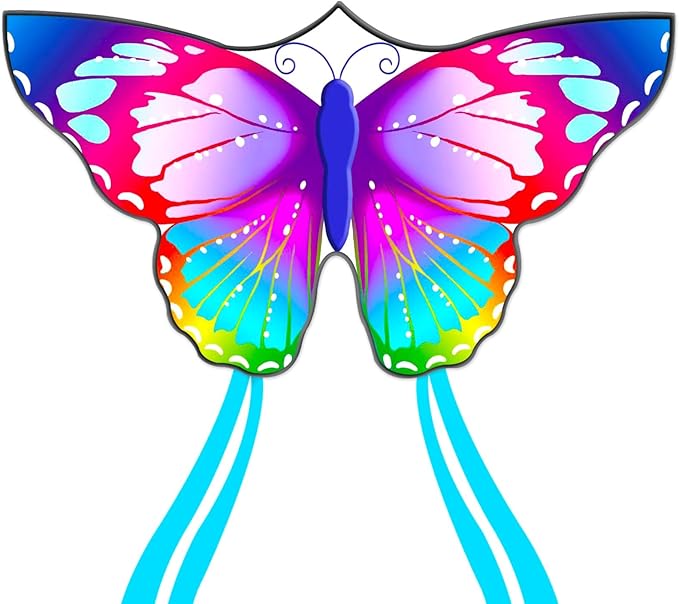 Large Butterfly Kite for Adults and Kids Ages 4-8 & 8-12 Easy to Fly, 55''X28'' Single Line Kite for Outdoor, Park or Beach.