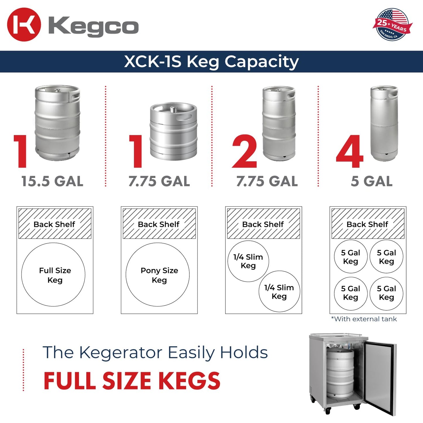 Kegco XCK-1S-2 Kegerator