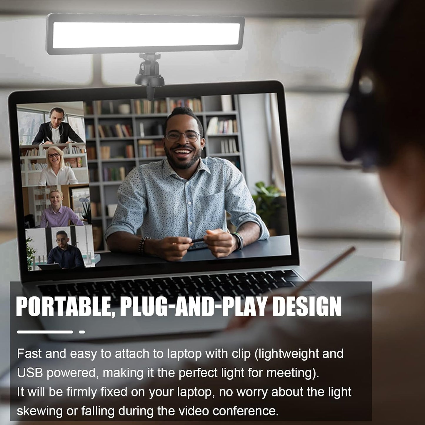 luxceo Video Conference Lighting, Zoom Light for Remote Working, Webcam Lighting for Laptop, Zoom Calls, Live