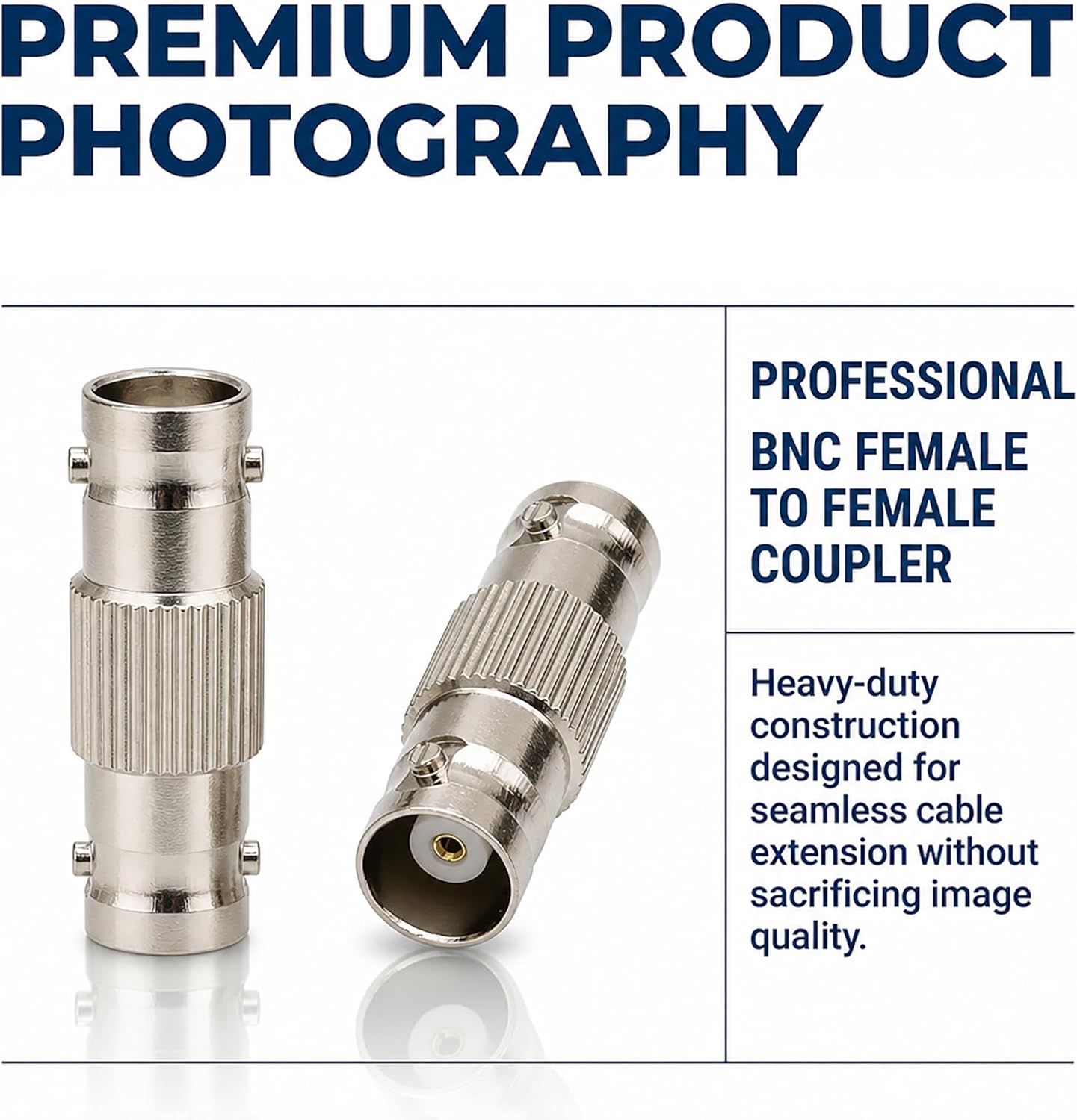 Zkarabc 3G-SDI, 4K/8K (5-Pack) BNC Female to Female Coupler, Pure Brass SDI Barrel Connector Adapter with Gold-Plated