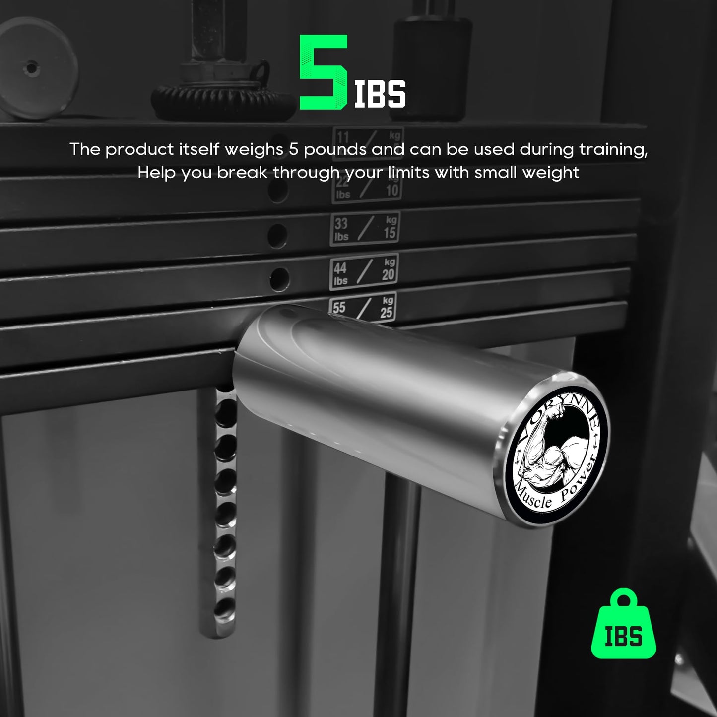 Vorynne Weight Stack Pin Extender for Gym Cable Machine & Home Gym, Ø 8 mm, Allowing Additional Olympic Weight Plates, Made of Durable Steel for Secure and Long-Lasting Use