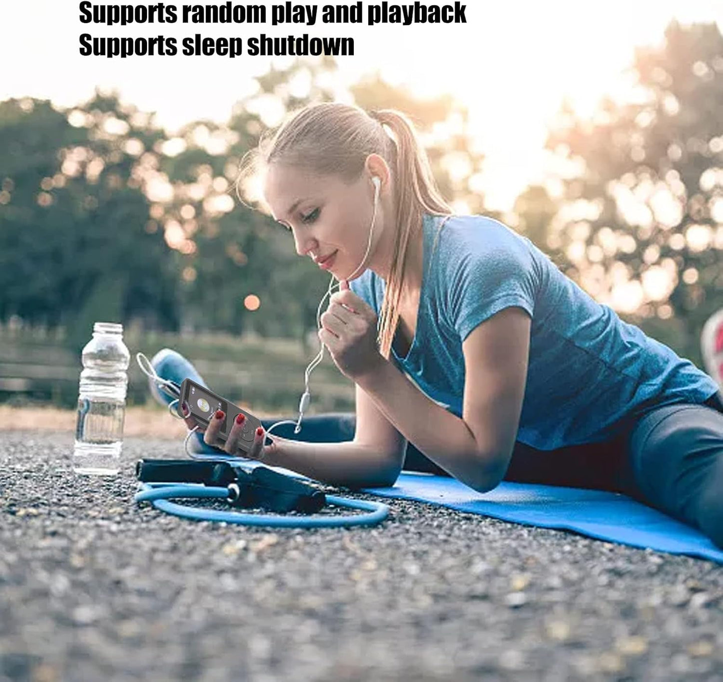 ASHATA MP3 MP3 1.8 Inch MP3 MP4 32G Player, WMA FLAC APE Formats, Screen Player for Sports Studying, Earphone Included