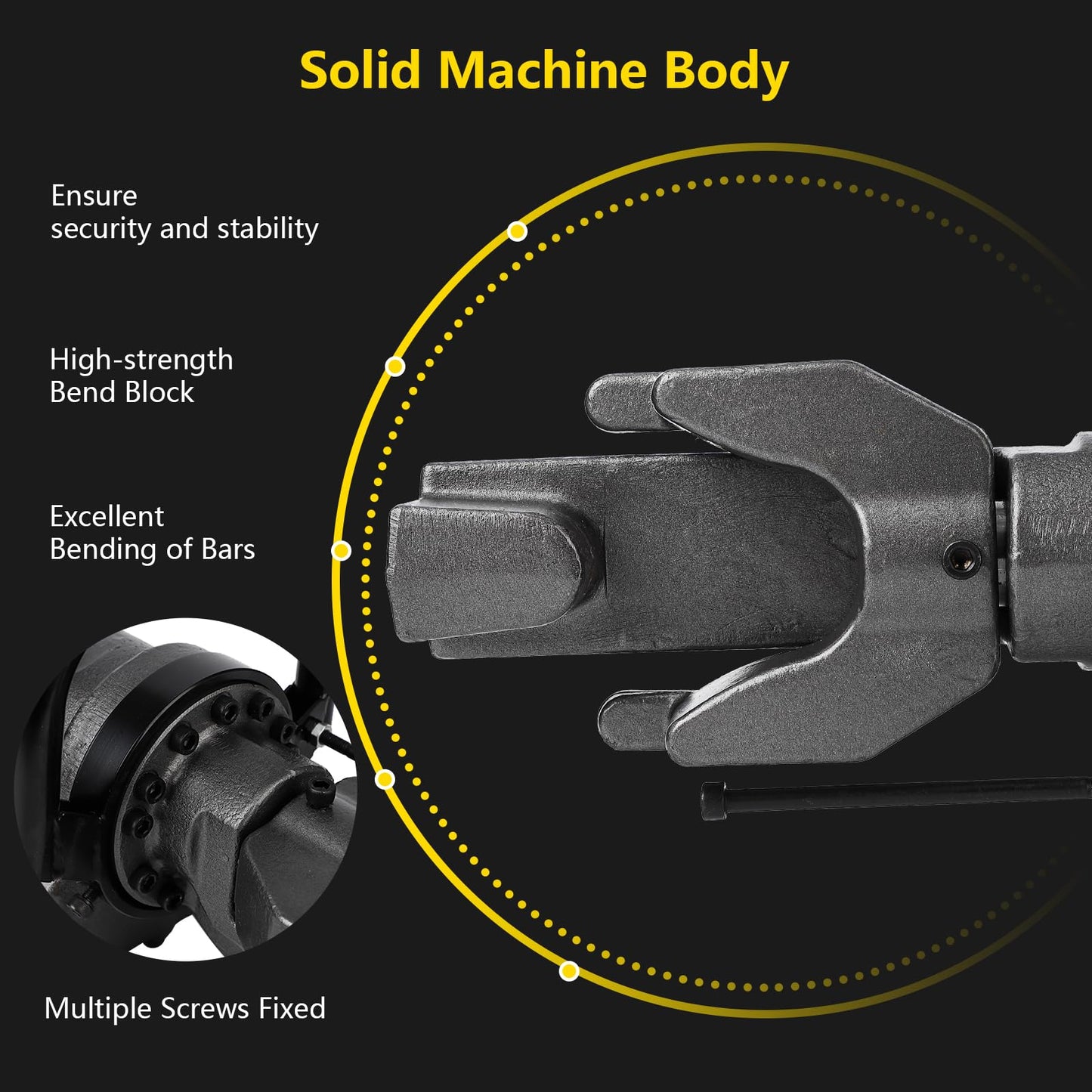 Electric Hydraulic Rebar Bender, 900W, 5/8 Inch #5 16mm Rebar Bender Tool, Hand Held Meatal Steel Copper Rod Bender Machine, Bending Angle 0-130 degree (900W 110V RB-16)