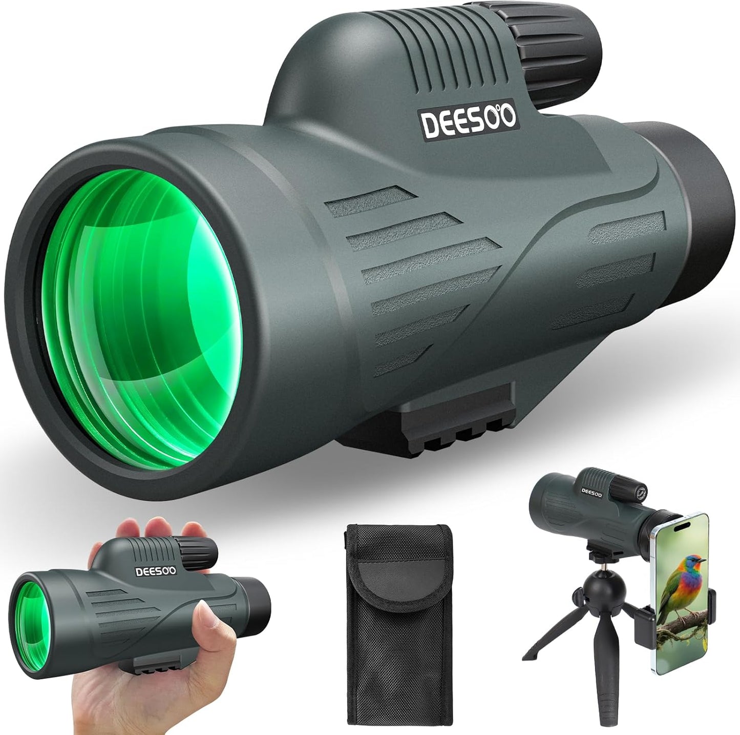 deesoo 12x56 IPX7 Monocular Telescope for Adults High Powered - Waterproof Monocular Scope with Low Light Vision