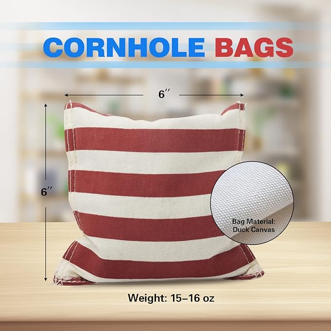 GSE Games & Sports Expert Set of 8 Premium Weather Resistant Cornhole Bags. Regulation Size and Weight Bean Bags for Cornhole Toss Games (Several Styles Available)