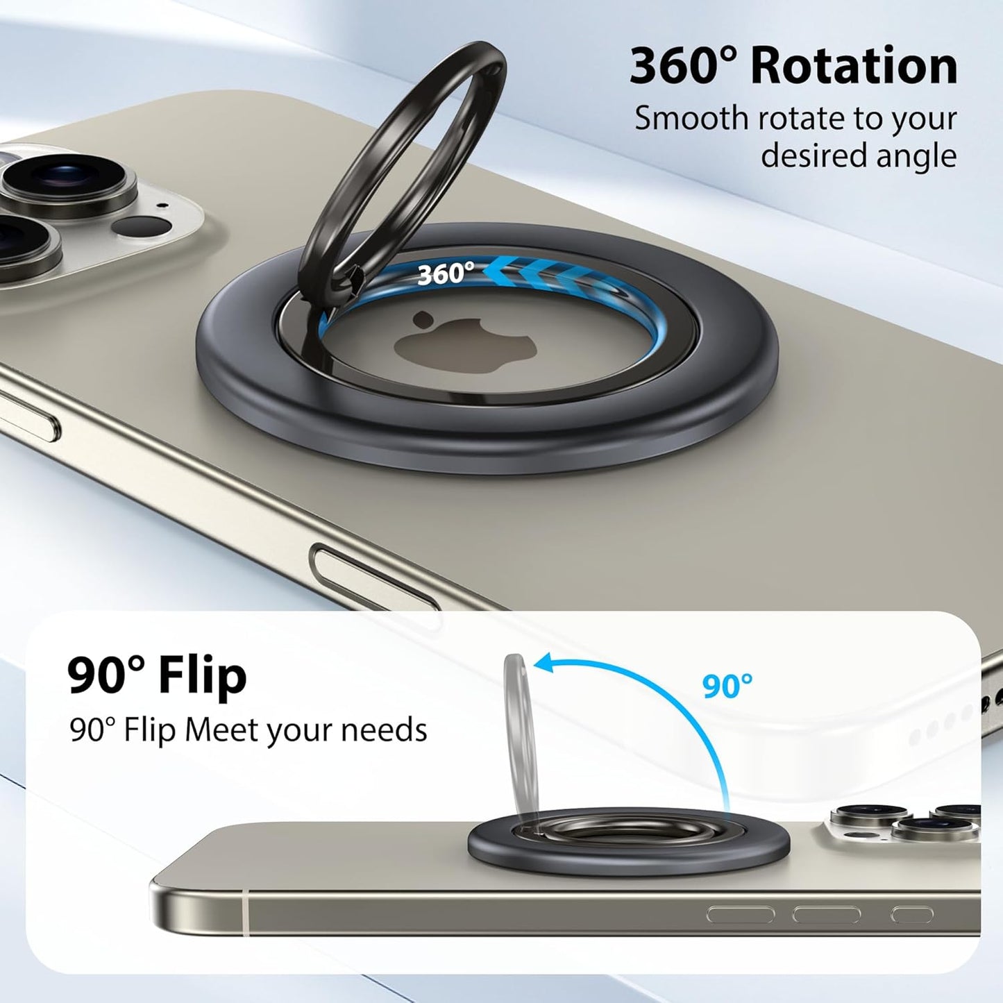 CreaDream 2PC 360 16 15 14 13 Magnetic Phone Ring Holder for MagSafe, Rotation Magnet Cell Phone Finger Ring Grip