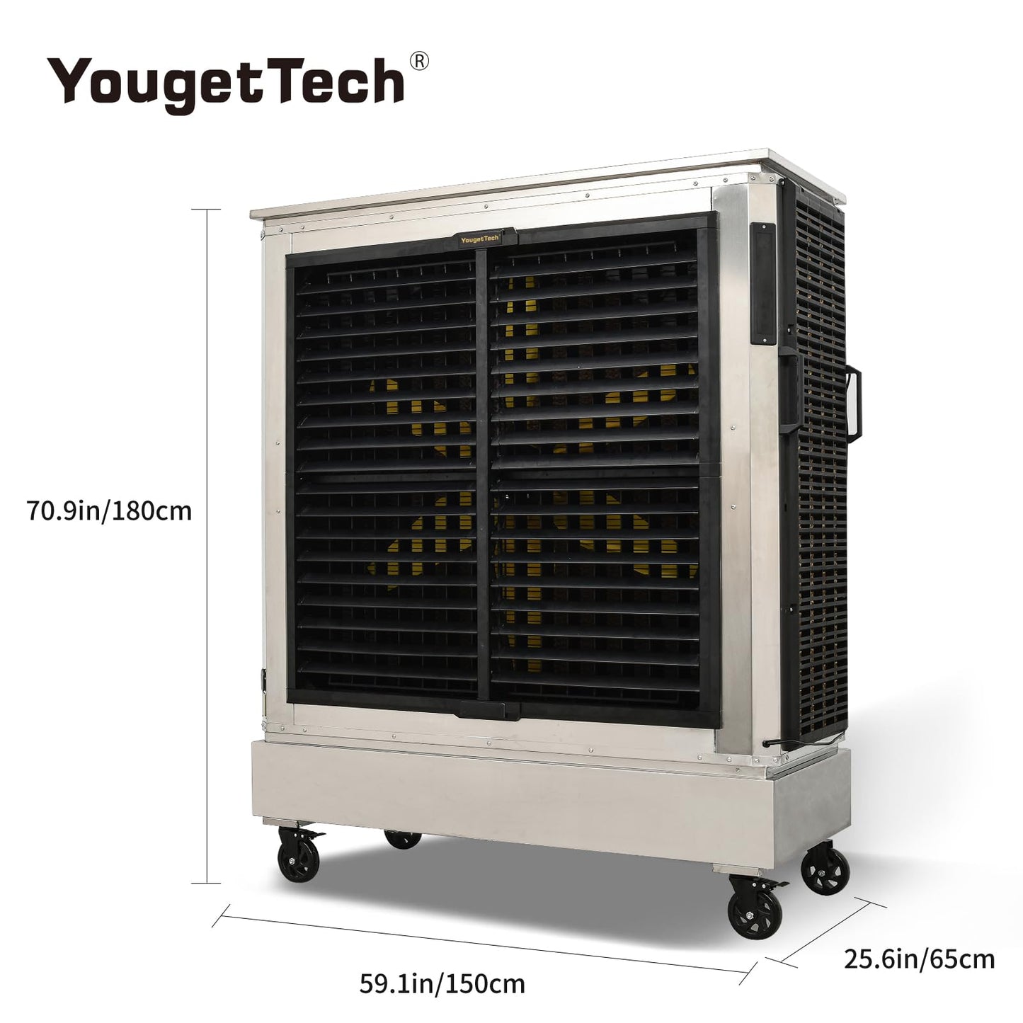YougetTech 18000 CFM Industrial Swamp Cooler, 43.6Gal Stainless Steel Evaporative Air Cooler, 7‑Speed Oscillating Fan for Warehouse Factory Workshop